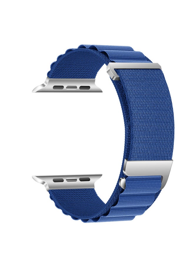 Generic - Applicable For Applewatch Two-section Alpine Nylon Loop Strap For Apple Ultra Sports Wristband-Color:42/44/45/49mm Dark Blue - Image 1