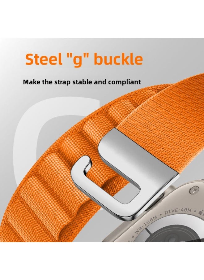 Generic - Applicable For Applewatch Two-section Alpine Nylon Loop Strap For Apple Ultra Sports Wristband-Color:42/44/45/49mm Dark Blue - Image 1