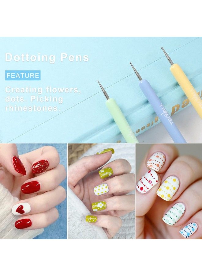 TEOYALL Nail Art Brushes Teoyall Nail Design Painting Brushes Builder Gel Brush Nail Dotting Tools Nail Fine Liner Brushes - Image 4