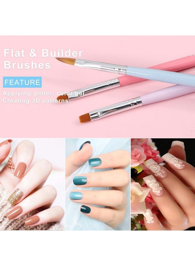 TEOYALL Nail Art Brushes Teoyall Nail Design Painting Brushes Builder Gel Brush Nail Dotting Tools Nail Fine Liner Brushes - Image 5