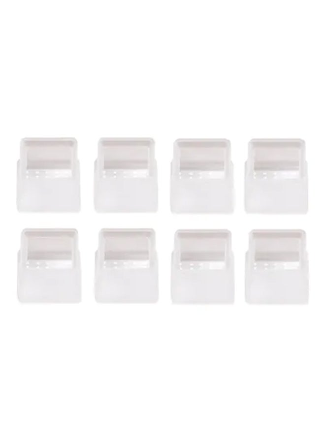 NIBEMINENT 8-Piece Non-Slip Silicone Table & Chair Foot Cover White 2.8cm