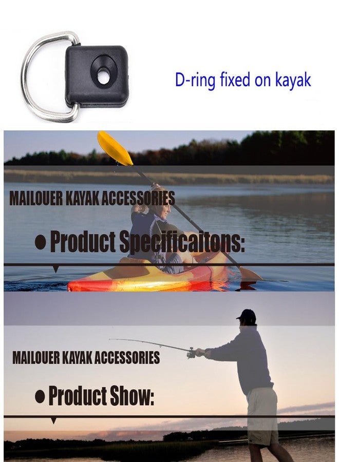 Takelablaze 12pcs Kayak D Ring with Screw Kit Canoe Boat Fishing Rigging D-Ring Sailing Camping Hardware Accessories Safety Deck Loop Mounting Tie Down Kit D-Type Buckles Backrest Buckles Special Buttons - Image 2
