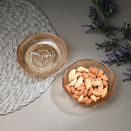 Somil Round Glass Food Serving Plates – 14 X 14 X 3 cm, Transparent, Ideal for Lunch, Dinner & Snacks, Set of 6 - Image 2