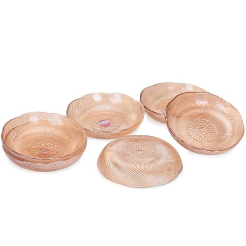 Somil Round Glass Food Serving Plates – 14 X 14 X 3 cm, Transparent, Ideal for Lunch, Dinner & Snacks, Set of 6 - Image 4