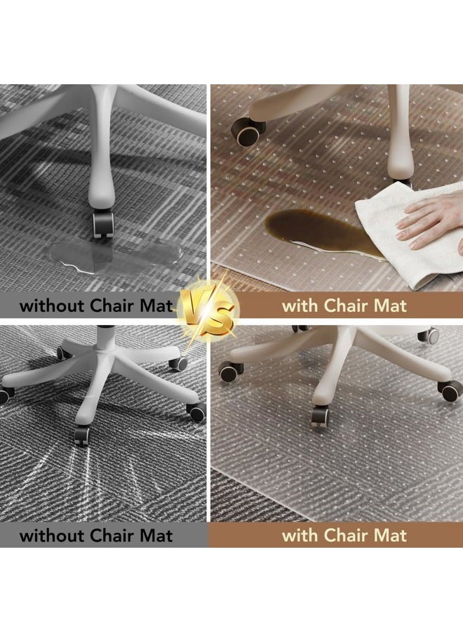 KIOORE 48"x60" Office Chair Mat for Carpet Floors, Lip Smooth Glide Under Desk Carpeted Floor Protector - Image 3