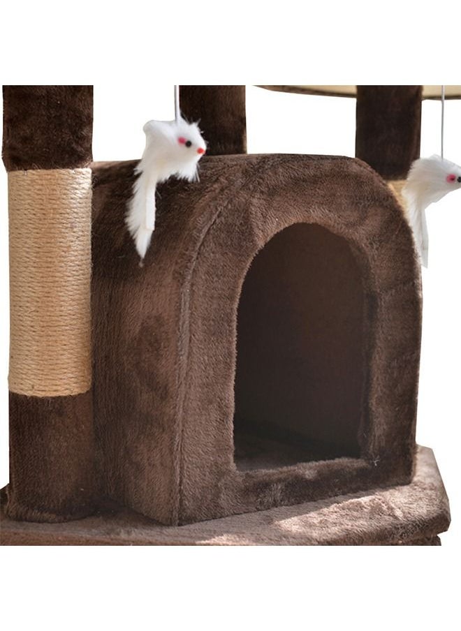 CityRiya-Long - Cat Tree Cat Tower Tree Cat Scratching Post Multi-Level Cat Climbing Activity Center Jumping Platform with Houses and Hammock for Indoor Cats Kittens Pets Play Rest Climb Sleeping - Image 1