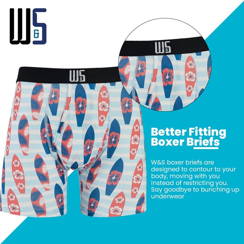 Warriors & Scholars Chafe Safe Pouch Boxer Briefs For Men Pack Of 6, Ultra Soft, Breathable Quick Dry, Moisture-Wicking, Buldge Enhancing Mens Underwear, AM115FBP XL - Image 4
