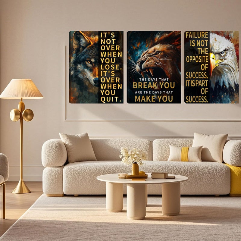 Yetaryy 3 Panel Print Canvas Wall Art Motivational Office Wall Decor Painting Inspirational Posters Modern Inspiring Artwork for Home Living Room Bedroom Wall Decor Office Wall Art Ready to Hang - 36"Wx 16"H - Image 4