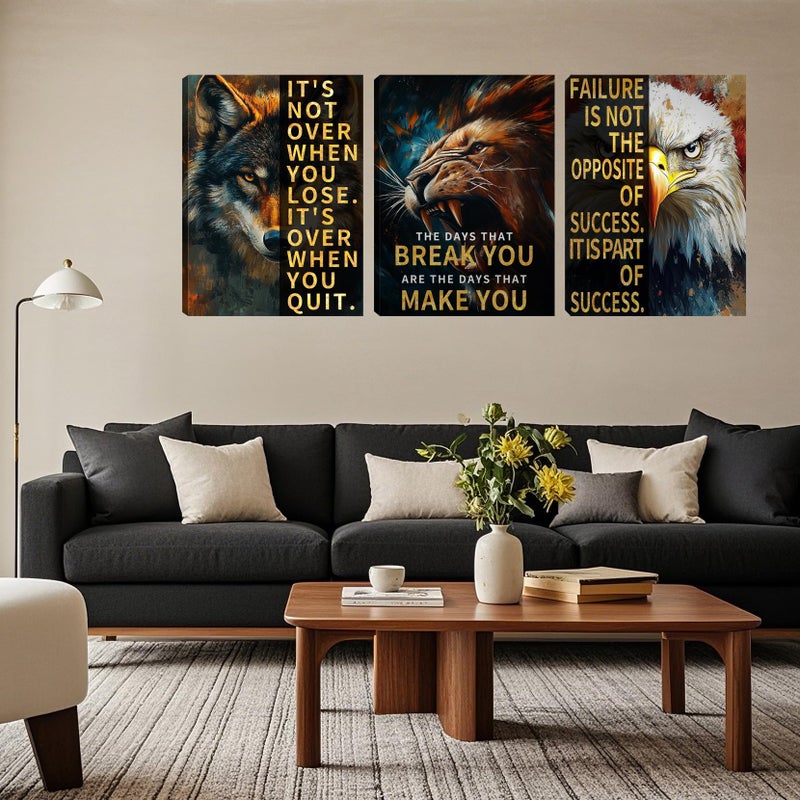 Yetaryy 3 Panel Print Canvas Wall Art Motivational Office Wall Decor Painting Inspirational Posters Modern Inspiring Artwork for Home Living Room Bedroom Wall Decor Office Wall Art Ready to Hang - 36"Wx 16"H - Image 5