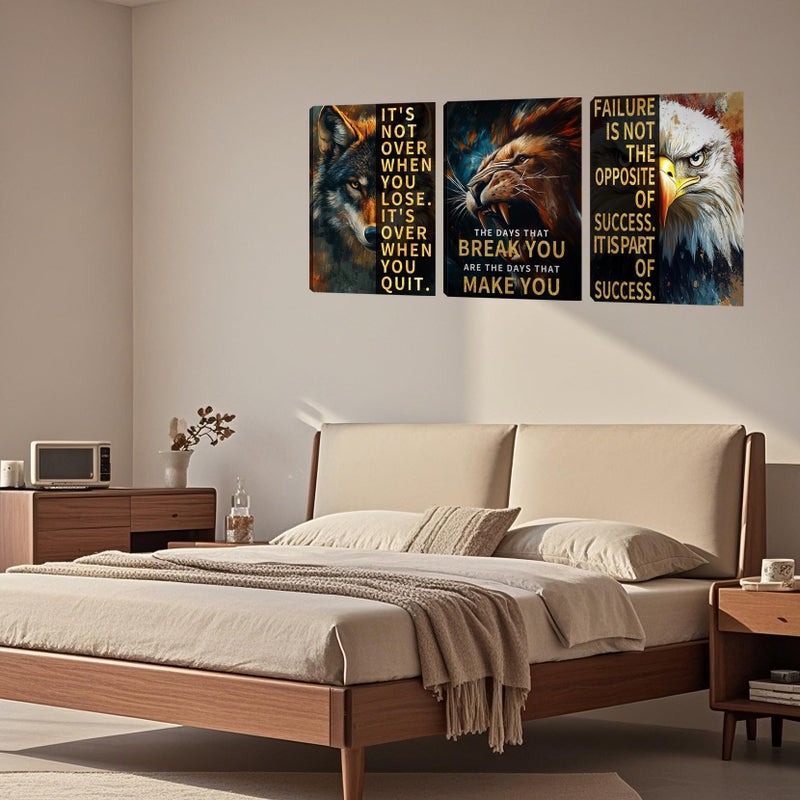 Yetaryy 3 Panel Print Canvas Wall Art Motivational Office Wall Decor Painting Inspirational Posters Modern Inspiring Artwork for Home Living Room Bedroom Wall Decor Office Wall Art Ready to Hang - 36"Wx 16"H - Image 3