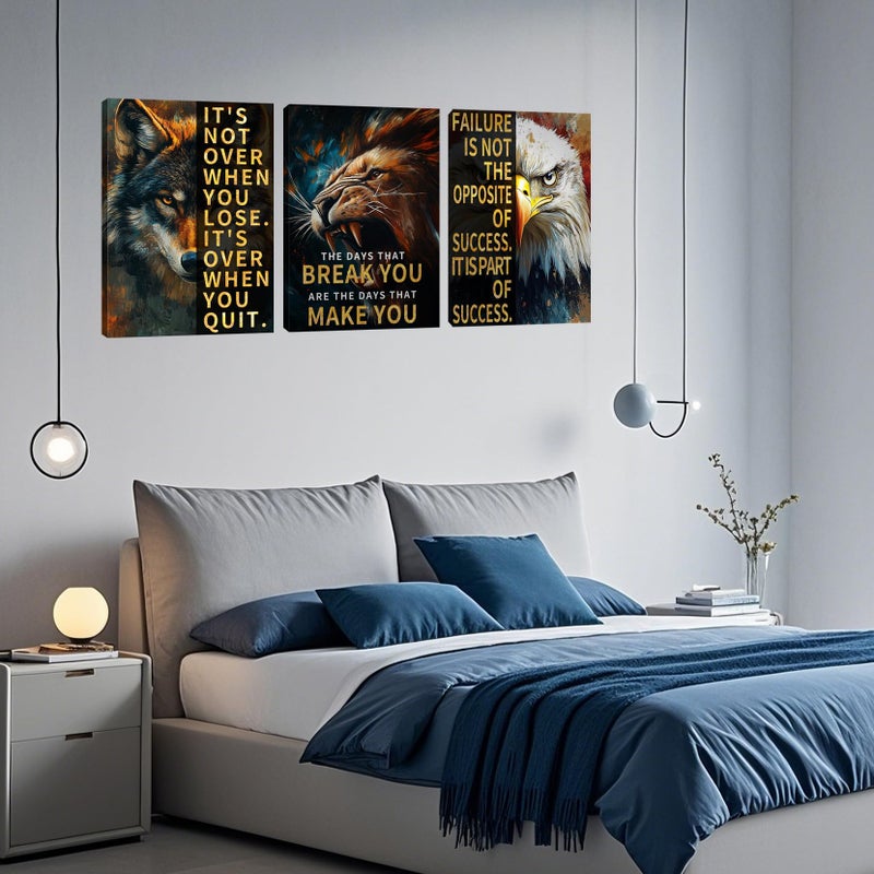 Yetaryy 3 Panel Print Canvas Wall Art Motivational Office Wall Decor Painting Inspirational Posters Modern Inspiring Artwork for Home Living Room Bedroom Wall Decor Office Wall Art Ready to Hang - 36"Wx 16"H - Image 2