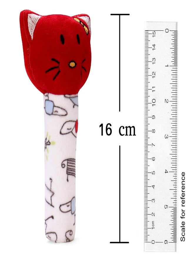 Pikipo Plush Soft Ball (Small Size, 11cm) and Kitty Face Soft Rattle Combo, Multicolor,Baby (Material: Polyester & Plush) - Image 4