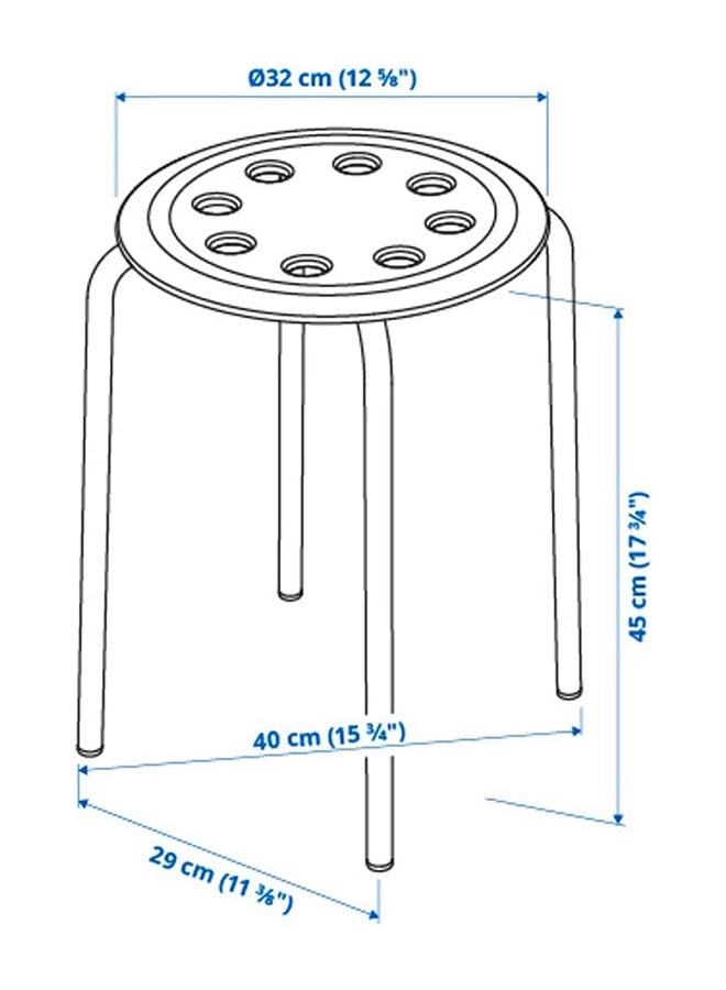 SKY-TOUCH SKY-TOUCH 1pcs Stackable Marius Stool, Durable Plastic & Steel, Lightweight, Space-Saving, Anti-Slip Legs, Holds Up to 80kg, Ideal for Indoor/Outdoor Use–Home,Office,Bar,School,Lab - Image 2