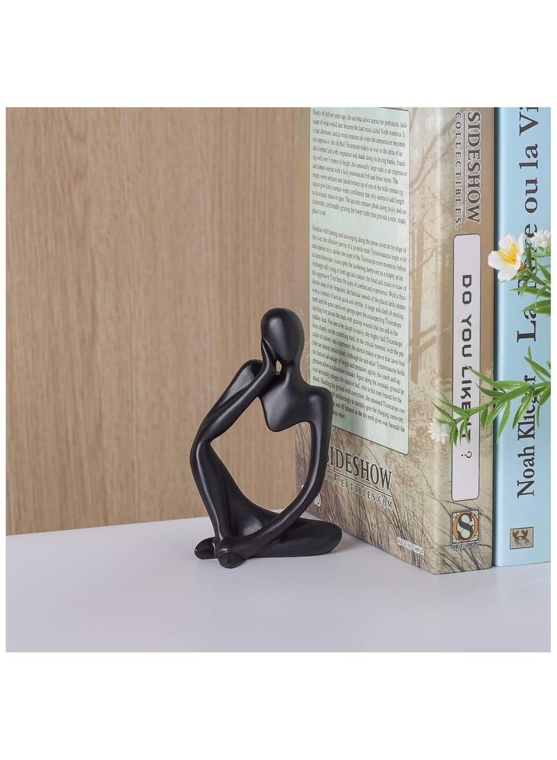 GuRiver 3 Piece The Thinker Statue Abstract Sculpture Bookshelf Decor Black Resin Thinker Statues for Home Office Desk Desktop Living Room Decor Collection Cute Accent Figurine - Image 5