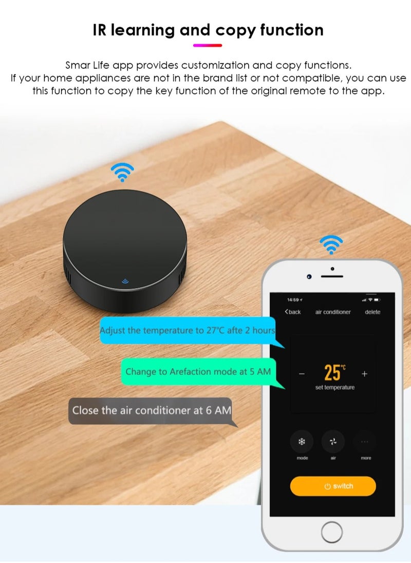 Generic - Smart Wifi IR Remote Controller Tuya Infrared Universal Remote Controller for Smart Home Control for AC TV Alexa and Google Home Siri Voice Control - Image 1