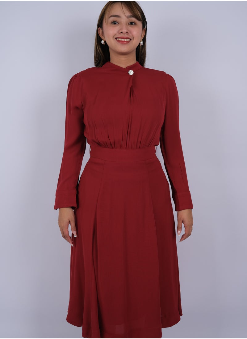 ONLY - Women's Zipper-Fastened Long Sleeves Dress in Arabian Spice - Image 1