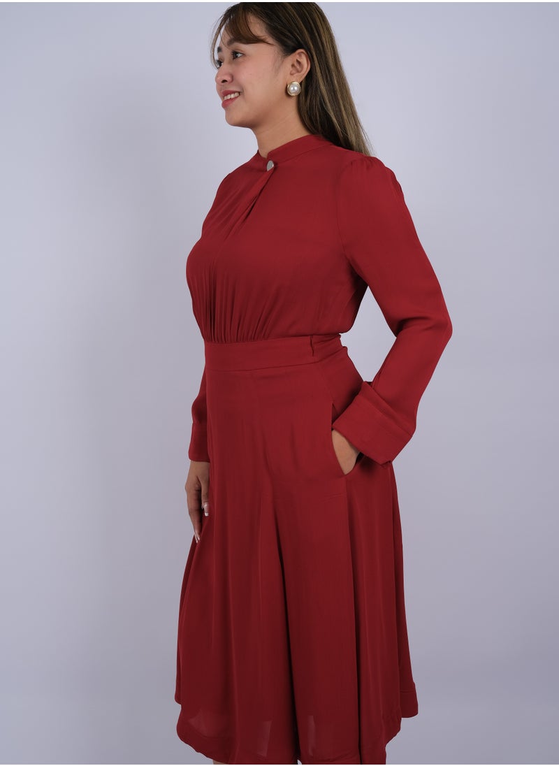 ONLY - Women's Zipper-Fastened Long Sleeves Dress in Arabian Spice - Image 1