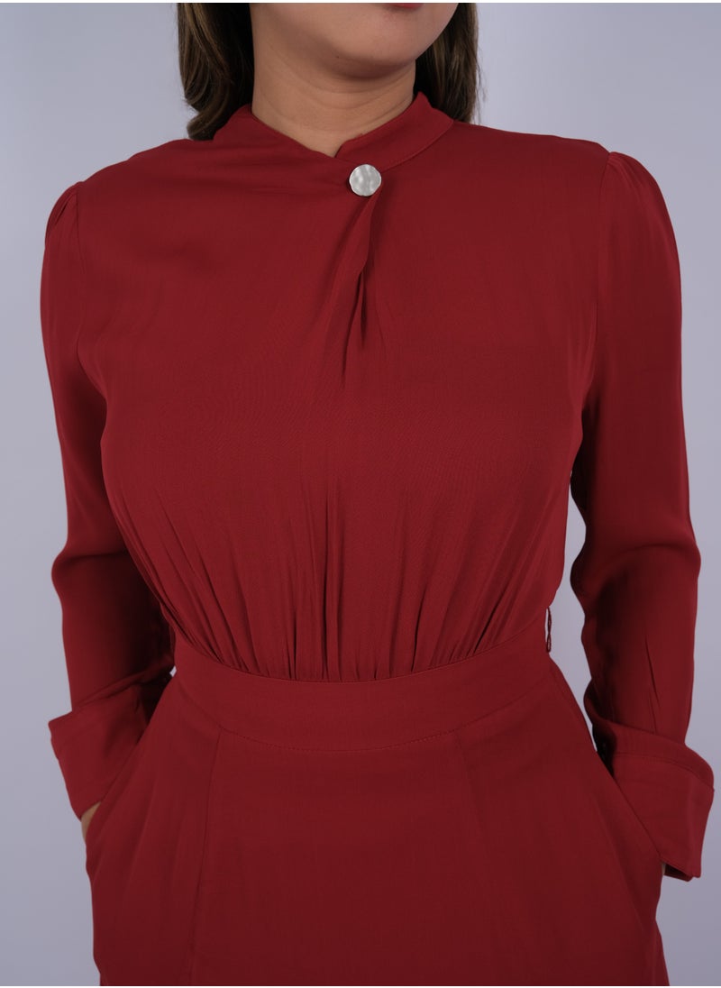 ONLY - Women's Zipper-Fastened Long Sleeves Dress in Arabian Spice - Image 1
