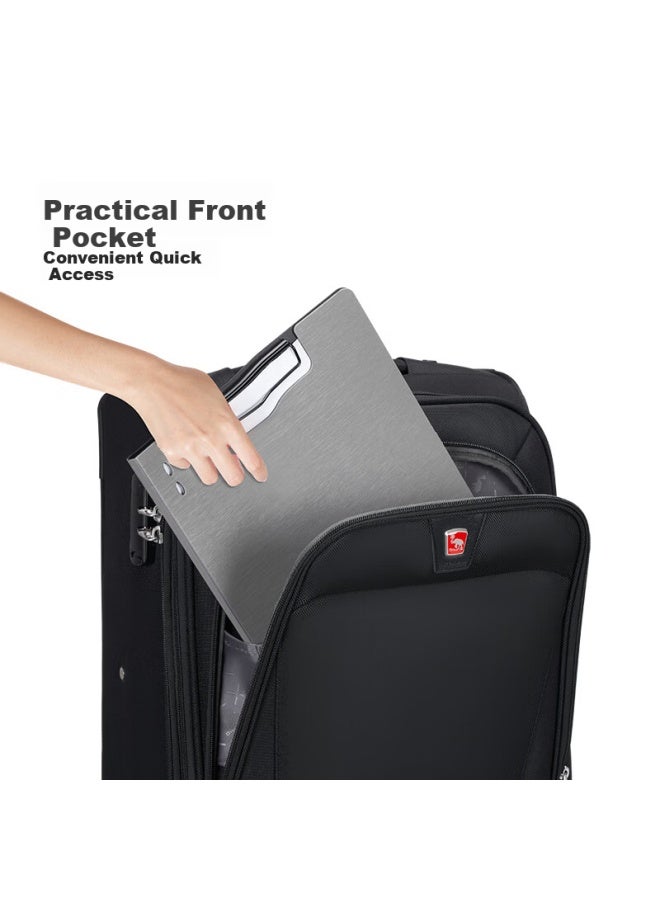 Oiwas Oxford Fabric Luggage Durable Trolley Case 20-inch Men's Business Large Capacity Travel Front Opening Canvas Suitcase - Image 2