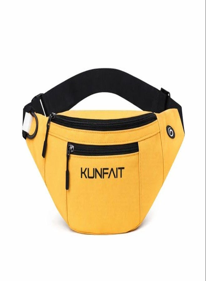 KUNFAIT Waist Bag for Men & Women | Waterproof Crossbody Chest & Fanny Pack with 3 Zipper Compartments | Adjustable Strap, RFID Safe Pocket | Travel, Hiking, Running & Outdoor Sports (Corn Yellow) - Image 1