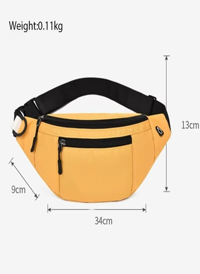 KUNFAIT Waist Bag for Men & Women | Waterproof Crossbody Chest & Fanny Pack with 3 Zipper Compartments | Adjustable Strap, RFID Safe Pocket | Travel, Hiking, Running & Outdoor Sports (Corn Yellow) - Image 5