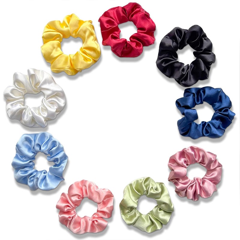 Silvr Bear Luxury Satin Scrunchies Set for Women, Girls | Anti-Hair-Breakage Hair Ties - Image 1