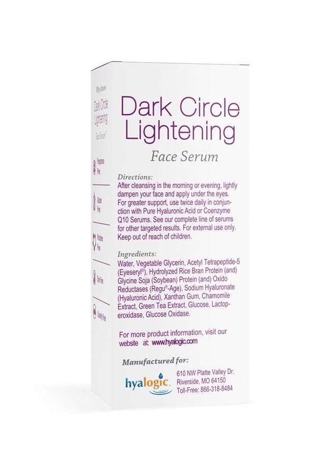 Hyalogic - Eye Serum for Under Eye Dark Circles– w/Hyaluronic Acid, Eyeseryl & Regu-Age – Non-Greasy Eye Cream for Dark Circles, Puffiness, Eye Bags, Wrinkles & Fine Lines - Image 1