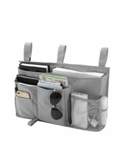 Y&D Bunk Bed Organizer, 8 Pocket Hanging Storage Bag Organizer for College Dorm Beds, Hospital Crib Rails, 600D Oxford Cloth(Grey)  - Image 1