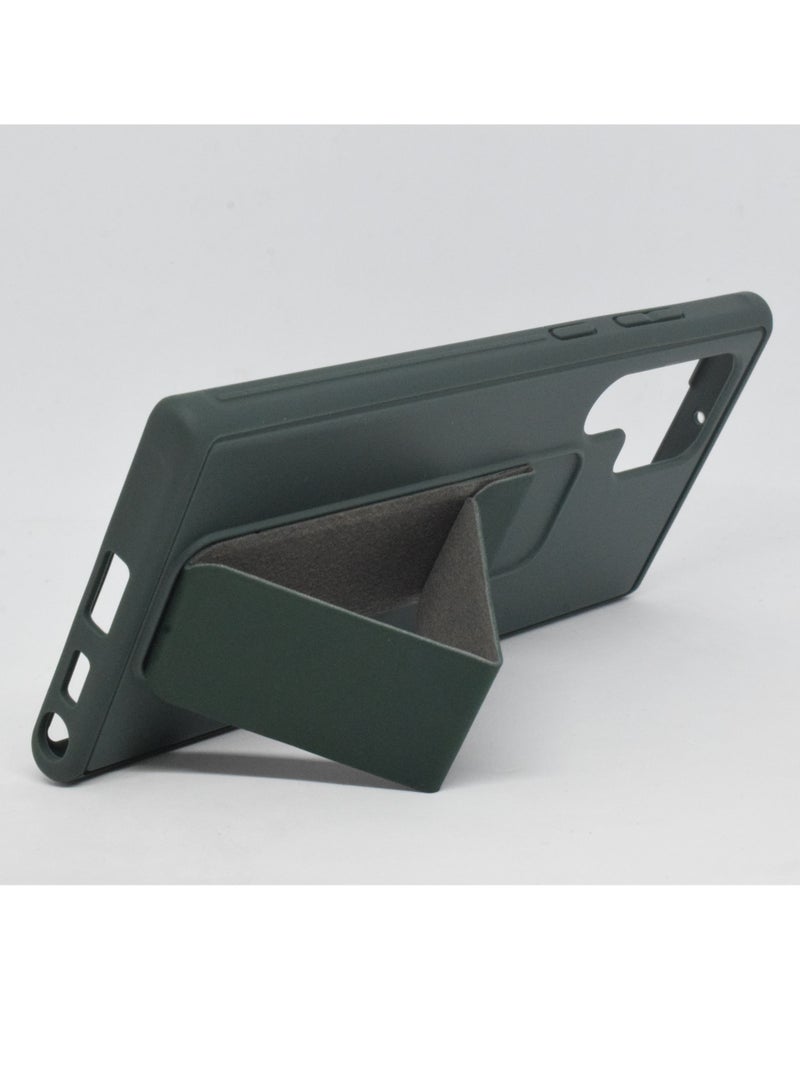 BORTONY Premium Silicone Hand Strap Grip, Car Mount Kickstand And Finger Grip Case Cover For Samsung Galaxy S22 Ultra (Green) - Image 2