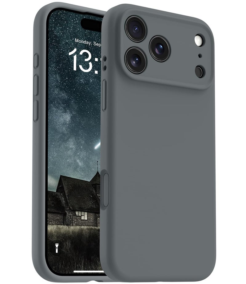 OTOFLY Magnetic for iPhone 17 Pro Max Case,Compatible with Magsafe,Classic Liquid Silicone Mobile Phone Case,Integrated Camera Control Button,Anti-Scratch Microfiber Lining, Charcoal Gray - Image 1