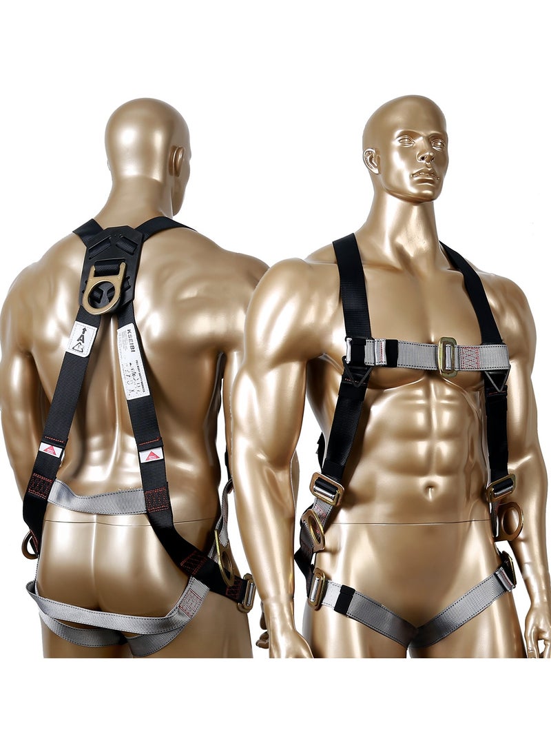 KSEIBI Fall Protection Harness, 3 D-RINGS, Polyester Webbing, Soft, Lightweight Webbing, for Utility Maintenance, Rescue Operations, Construction Work, Window Washing and Maintenance, and Tree Trimming - Image 1