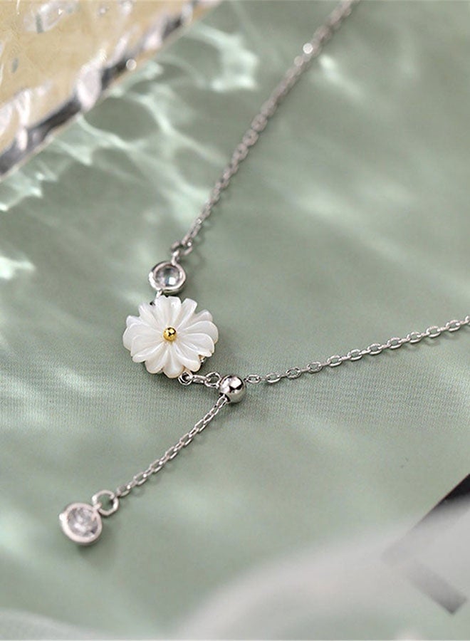 A Full Body 925 Silver Daisy Inlaid with Zirconium Bracelet Beads Design Pull out Length Adjustment with Gift Packaging Box Fashionable and Temperament enhancing for Girls,Versatile for Daily Wearing, Festival Gifting, Social Gatherings and Light Formal Occasions - Image 5