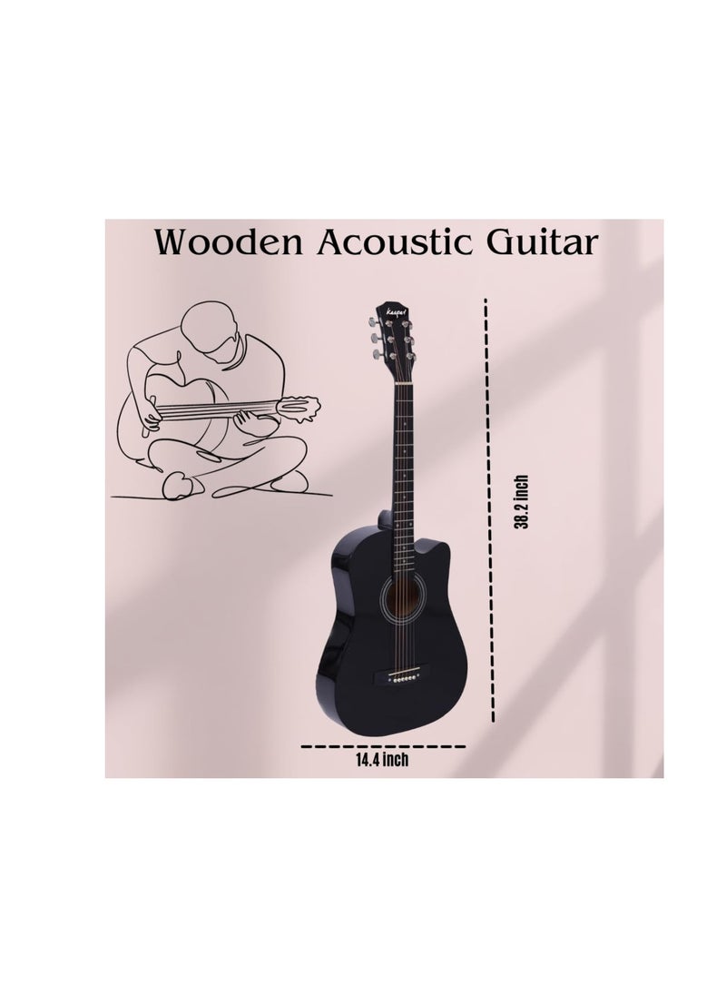 Megarya 38 Black Acoustic Guitar Combo Pack  - Image 4
