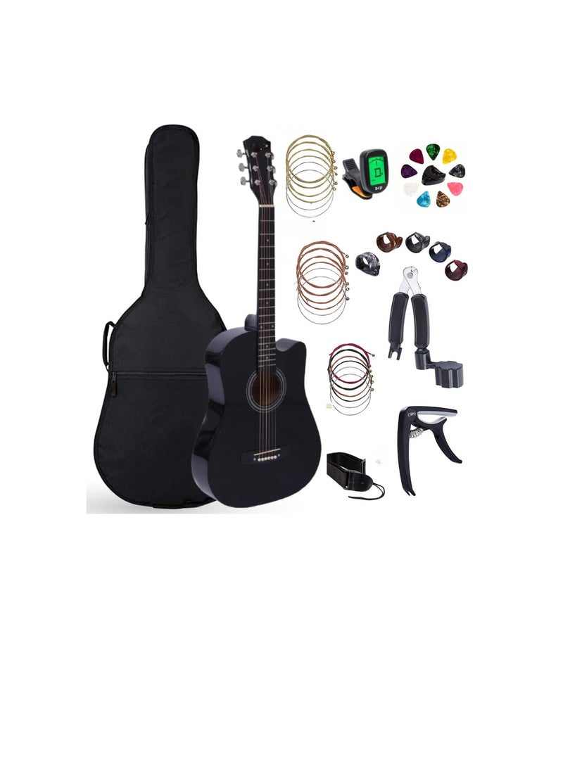 Megarya 38 Black Acoustic Guitar Combo Pack  - Image 1
