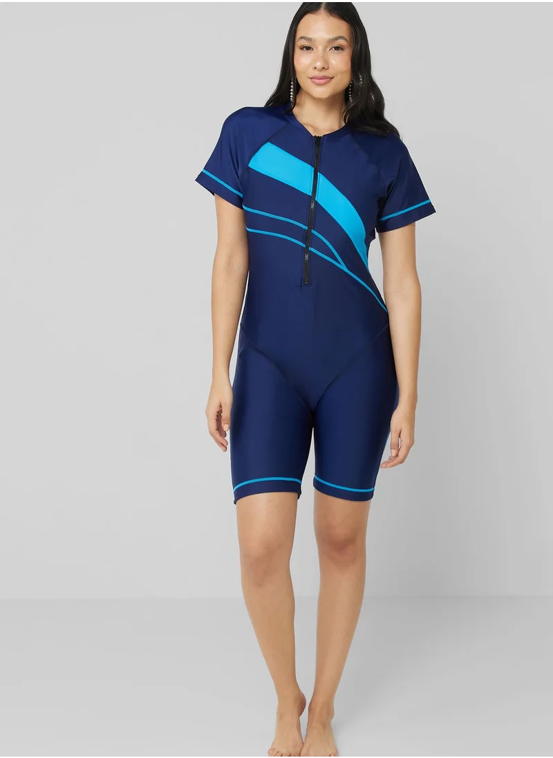 Ginger Printed Athletic Swimsuit