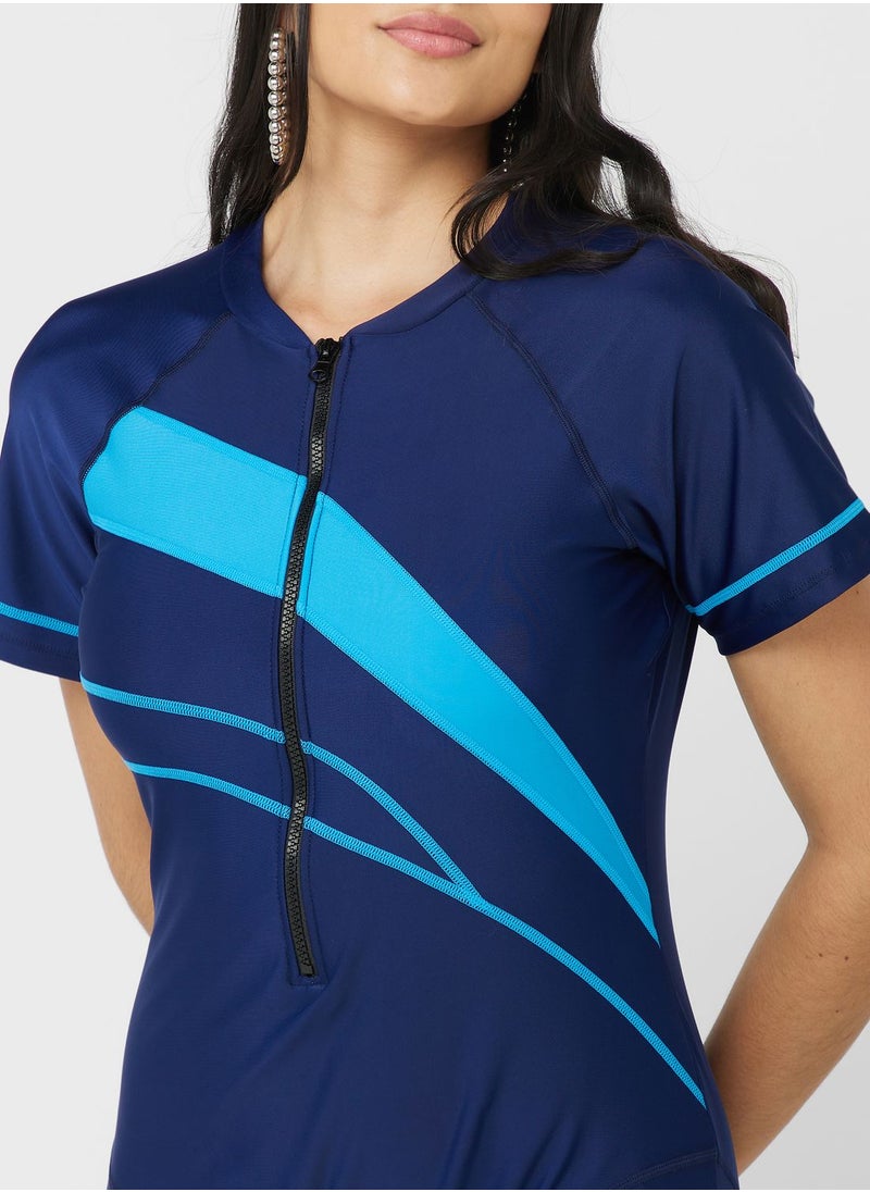 Ginger - Printed Athletic Swimsuit - Image 1