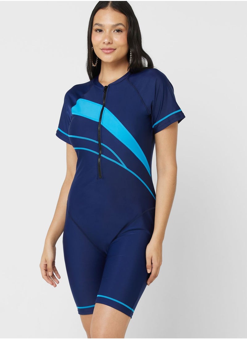 Ginger - Printed Athletic Swimsuit - Image 1