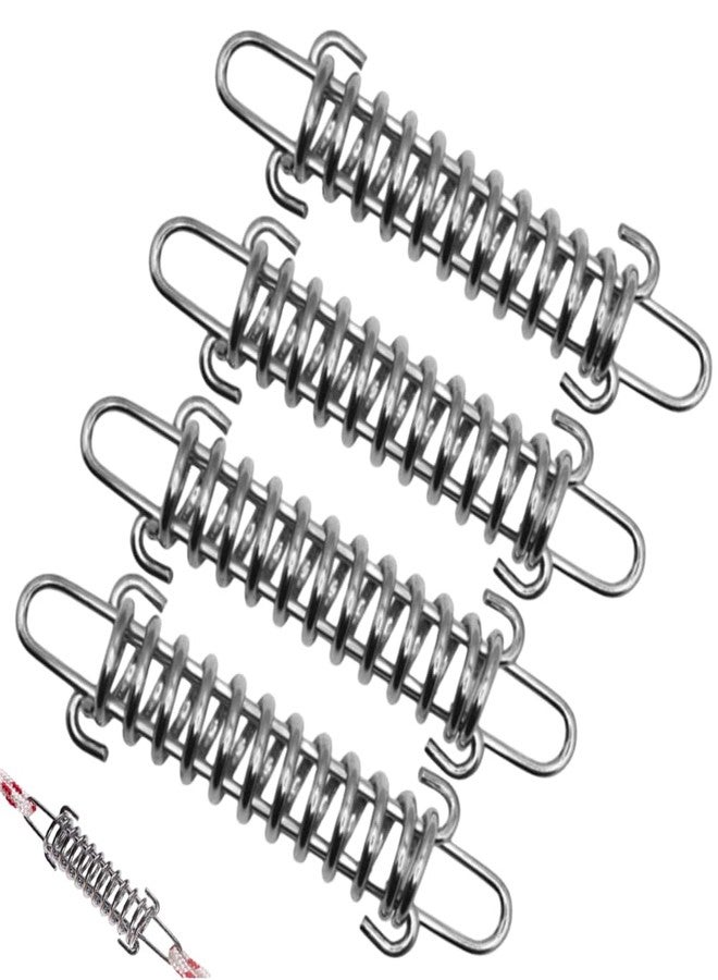 BRYHZKCM 4Pcs Tent Fixed Buckle Wind Rope Buckle Steel Fixed Buckle Tent Wind Spring for Camping Hiking,Chrome Plated Spring for Hammock Chair - Image 4