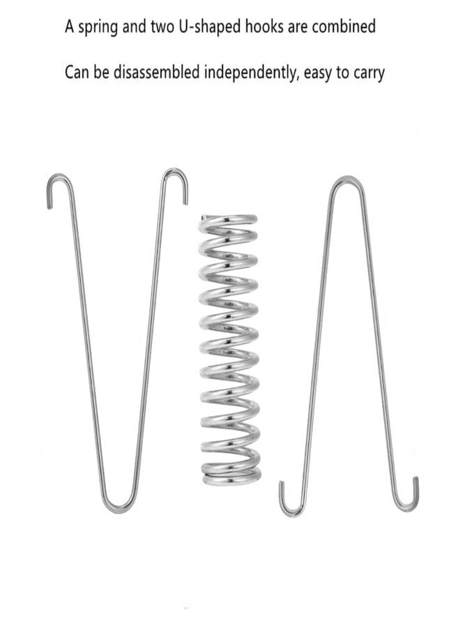 BRYHZKCM 4Pcs Tent Fixed Buckle Wind Rope Buckle Steel Fixed Buckle Tent Wind Spring for Camping Hiking,Chrome Plated Spring for Hammock Chair - Image 3