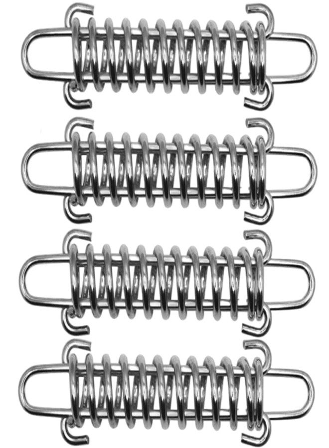 BRYHZKCM 4Pcs Tent Fixed Buckle Wind Rope Buckle Steel Fixed Buckle Tent Wind Spring for Camping Hiking,Chrome Plated Spring for Hammock Chair - Image 1