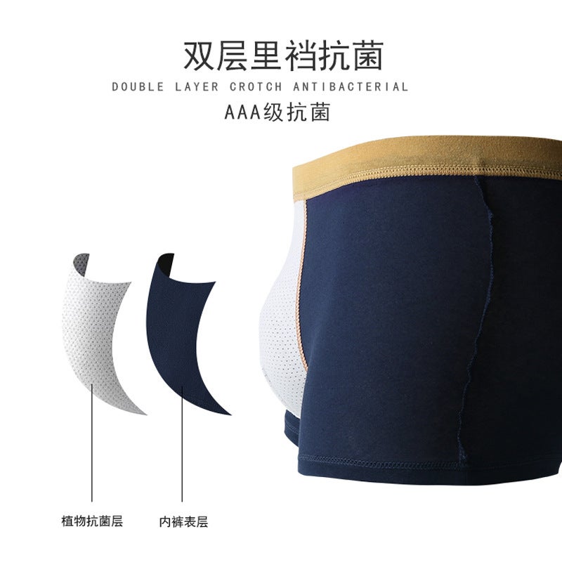 Plus Size Men'S Underwear Plus Fat Large Cotton Boxer Briefs Men'S Antibacterial Mid-Waist Loose Breathable Export Boxer Briefs - Image 4