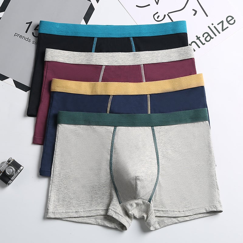 Plus Size Men'S Underwear Plus Fat Large Cotton Boxer Briefs Men'S Antibacterial Mid-Waist Loose Breathable Export Boxer Briefs - Image 2