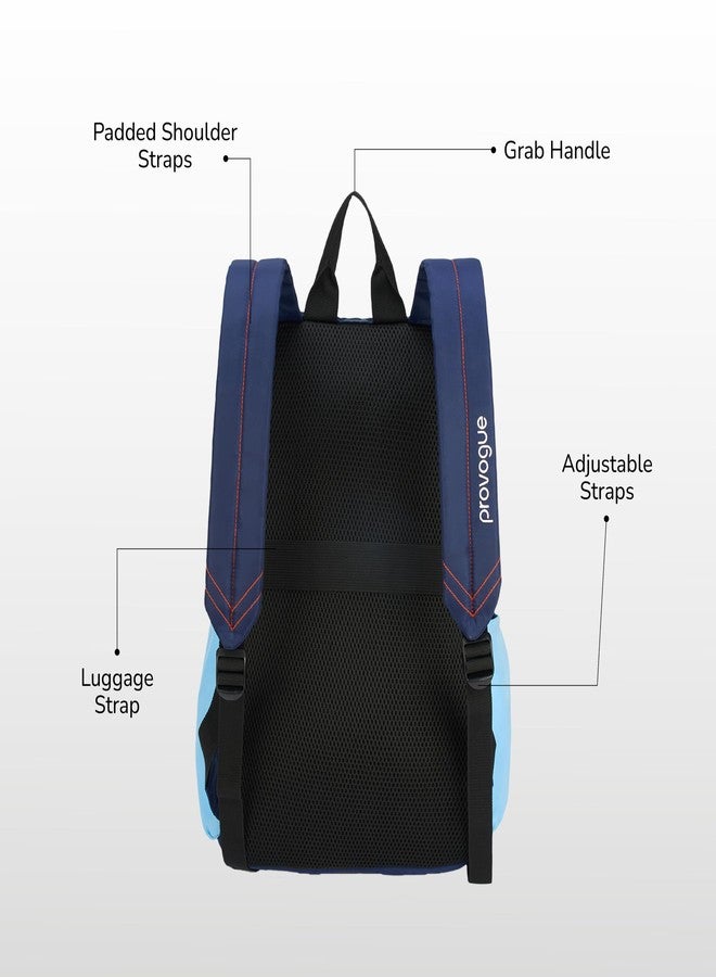 Provogue Plyn 24 litres everyday backpack bag for man with 15.6 inch laptop compartment, stylish contemporary daily use college, office & outdoor backpack bags for women with organiser (Byte Blue) - Image 3
