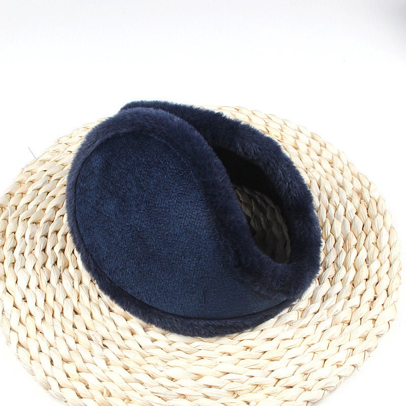 Thickened Warm Earmuffs Unisex Winter Ear Cover Navy blue 