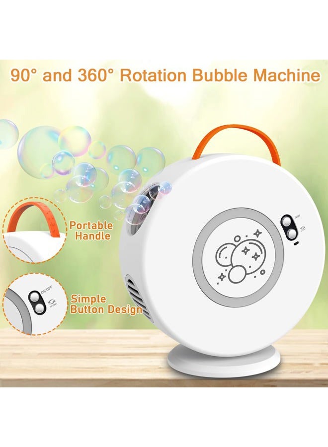 Weilim Bubble Machine Automatic Bubble Blower for Kids Toddlers Rechargeable Battery Portable Bubble Maker Electric Bubble Machine Auto Rotating 90°/360° Outdoor Toy for Birthday Party Wedding - Image 3