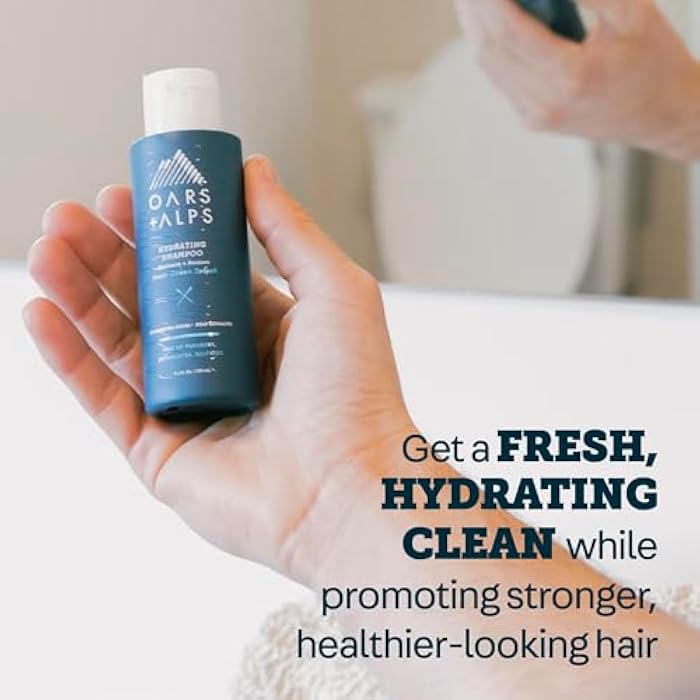 Oars + Alps Men's Sulfate Free Hair Shampoo and Conditioner Set, Infused with Kelp and Algae Extracts, Fresh Ocean Splash, Travel Size 3.4oz Each - Image 5