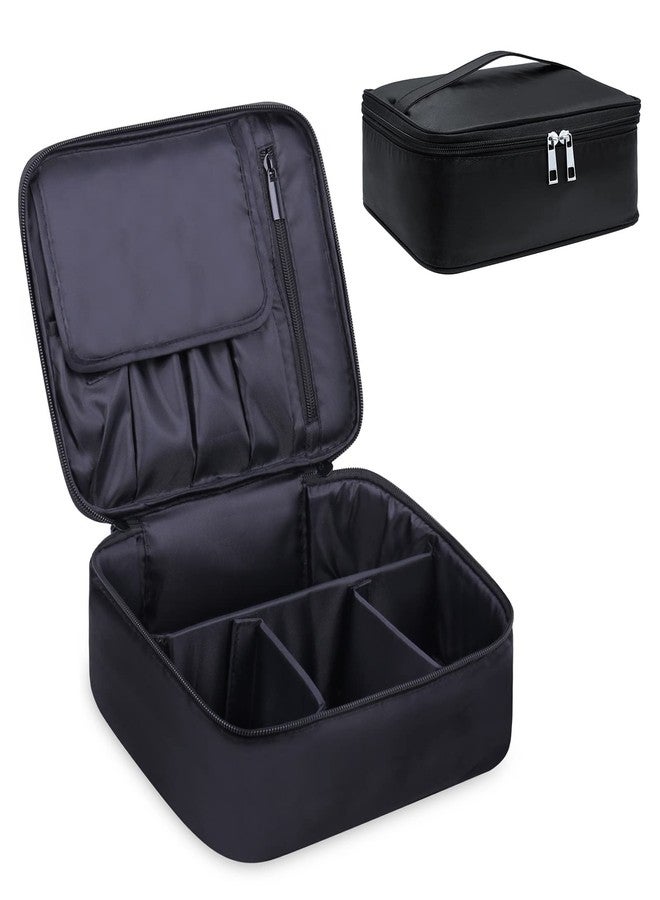 Narwey Travel Makeup Bag Large Cosmetic Bag Makeup Case Organizer for Women and Girls (Black-New) - Image 1