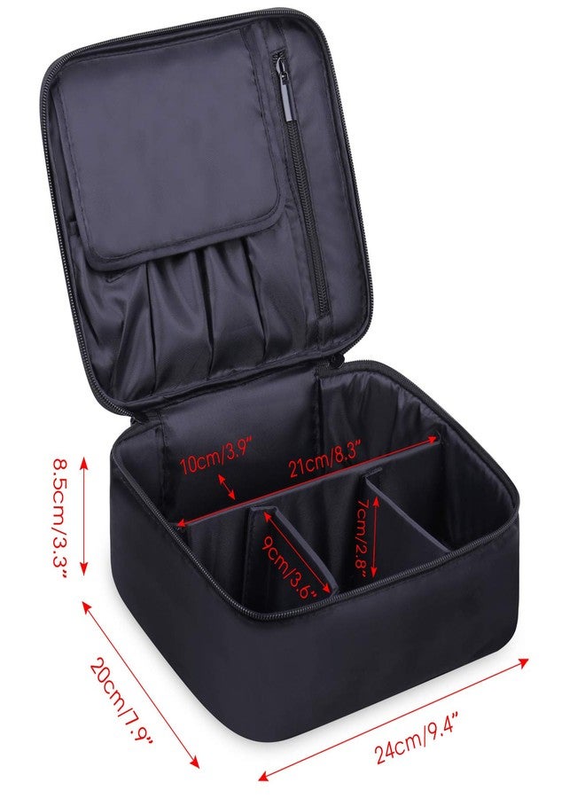Narwey Travel Makeup Bag Large Cosmetic Bag Makeup Case Organizer for Women and Girls (Black-New) - Image 4