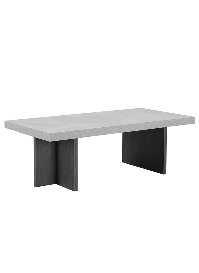 DANUBE HOME Pletora Coffee Table Multifunctional Living Room Table Space Saving Center Table Modern Design Furniture For Home Living Room L119xW59xH40cm - Cement Grey / Dark Oak  - Image 3