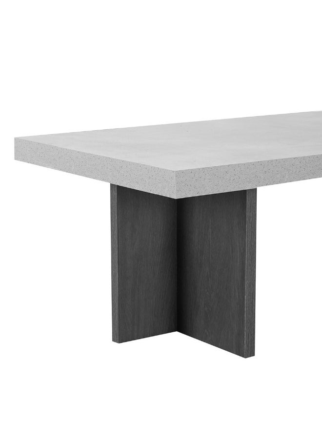 DANUBE HOME Pletora Coffee Table Multifunctional Living Room Table Space Saving Center Table Modern Design Furniture For Home Living Room L119xW59xH40cm - Cement Grey / Dark Oak  - Image 2